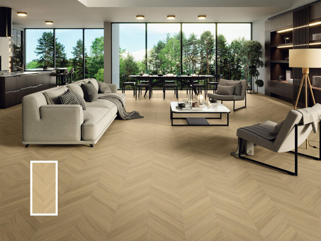 Carrelage - Effet bois chevron Honey 60X120 - Carrelage haut de gamme toulouse cbe caro bati excellence